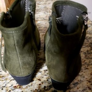 Olive Green Booties size 6.5